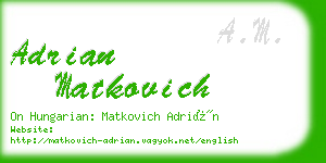 adrian matkovich business card